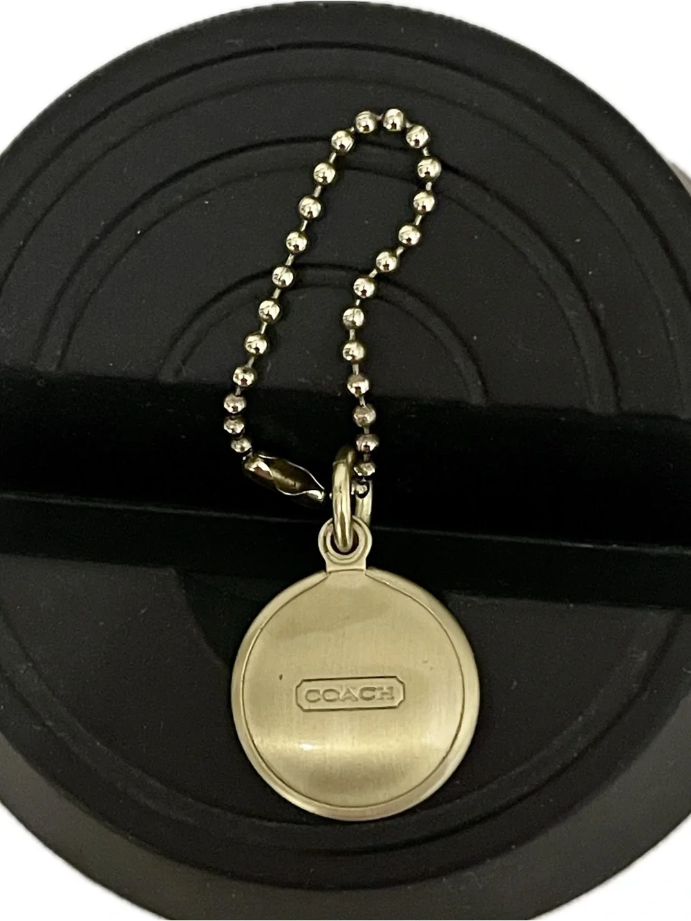 Coach Gold Tone Snap Head Charm w/ Ball Chain